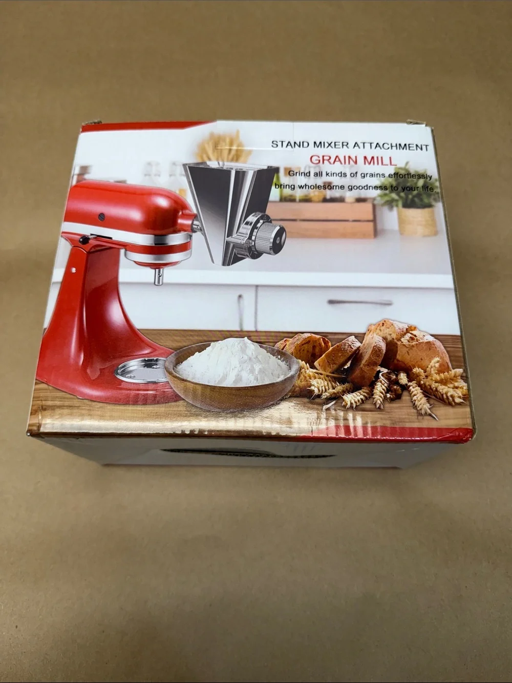 Universal Grain Mill Attachment for Stand Mixers — Silver
